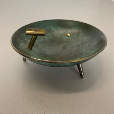 Vintage Austrian Auböck Style Tripod Brass Ashtray, 1950s-QZ-1437222