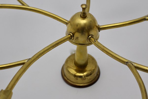 Vintage Austrian Brass 10-Arm Flush Mount Ceiling Lamp by Rupert Nikoll, 1950s-NB-668055