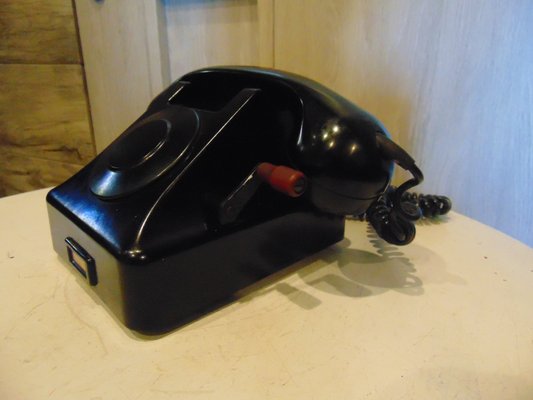 Vintage Bakelite Crank Telephone, 1960s-CAQ-1186335