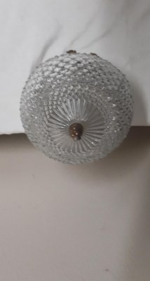 Vintage Ball Ceiling Lamp in Glass & Metal, 1970s-HOI-1820890