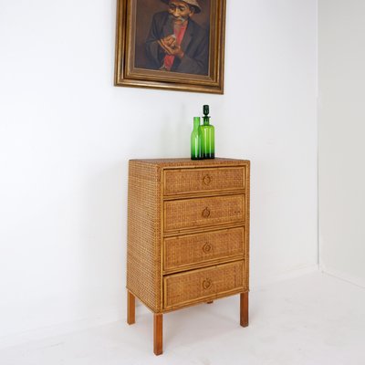 Vintage Bamboo and Rattan Chest of Drawers, 1960s-NYF-2018986