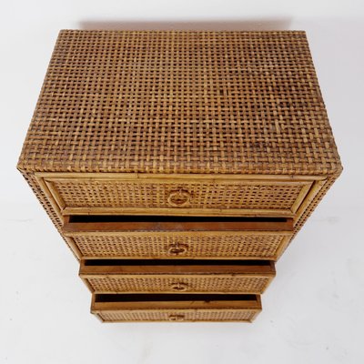 Vintage Bamboo and Rattan Chest of Drawers, 1960s-NYF-2018986