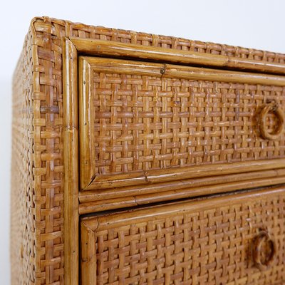 Vintage Bamboo and Rattan Chest of Drawers, 1960s-NYF-2018986