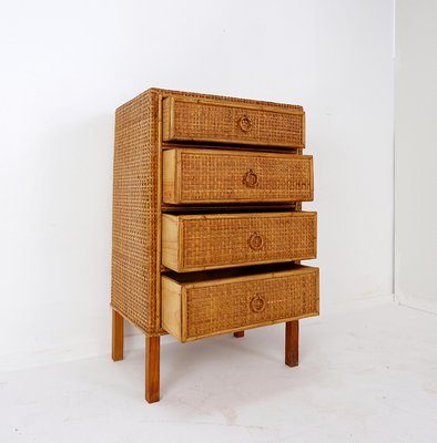 Vintage Bamboo and Rattan Chest of Drawers, 1960s-NYF-2018986