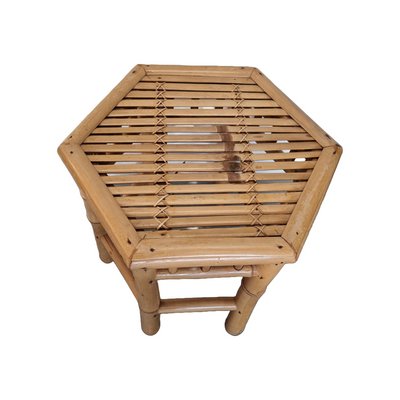 Vintage Bamboo and Rattan Side Table, 1980s-VHW-2040596