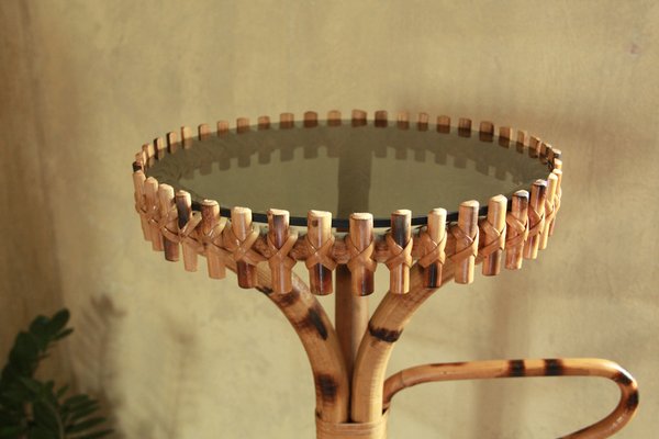 Vintage Bamboo and Wicker Stand, Italy, 1960s-HUY-1751679