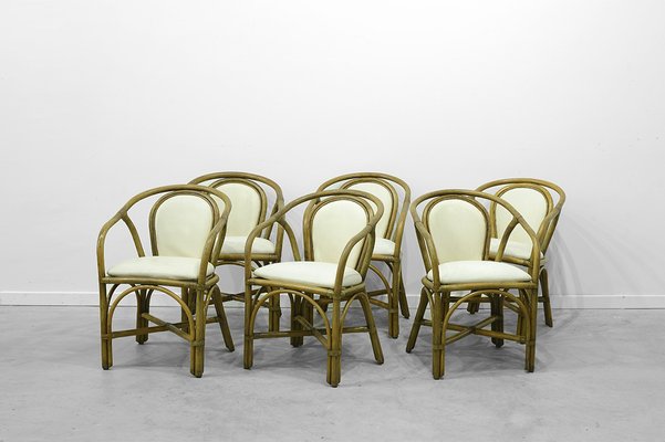 Vintage Bamboo Chairs, Set of 6-UJE-971131