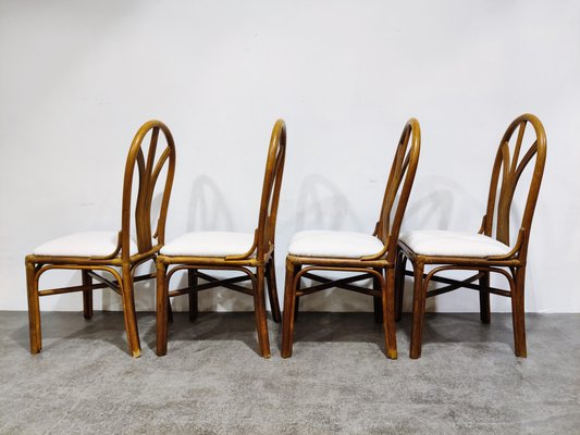 Vintage Bamboo Dining Chairs, 1960s, Set of 4-IRH-1114149