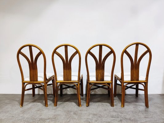 Vintage Bamboo Dining Chairs, 1960s, Set of 4-IRH-1114149