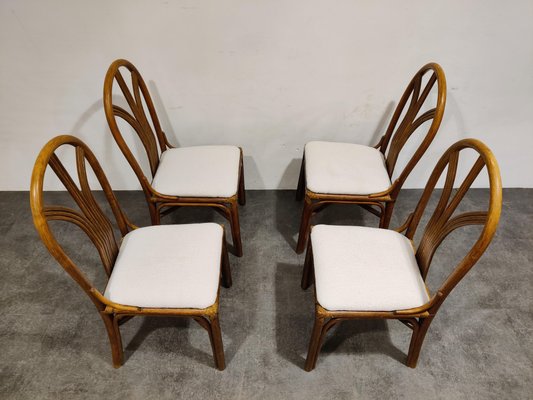 Vintage Bamboo Dining Chairs, 1960s, Set of 4-IRH-1114149