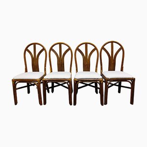 Vintage Bamboo Dining Chairs, 1960s, Set of 4-IRH-1114149