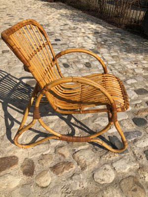 Vintage Bamboo Lounge Chair, 1980s-QJM-1822497