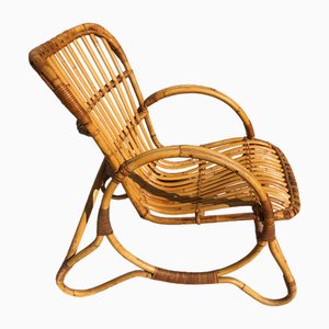 Vintage Bamboo Lounge Chair, 1980s-QJM-1822497