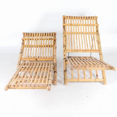 Vintage Bamboo Loungers, 1970s, Set of 2-DSC-1766233