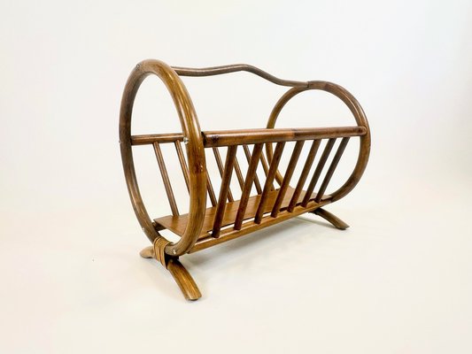 Vintage Bamboo Magazine Rack, 1960s-ZCY-2041393