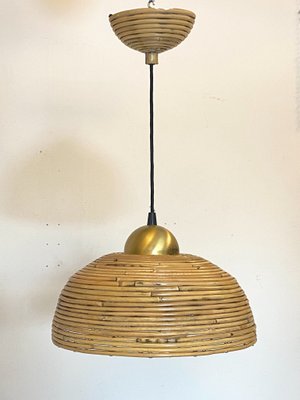 Vintage Bamboo Pendant Lamp, 1970s-NPC-1324743