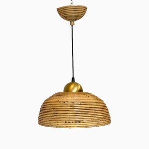 Vintage Bamboo Pendant Lamp, 1970s-NPC-1324743