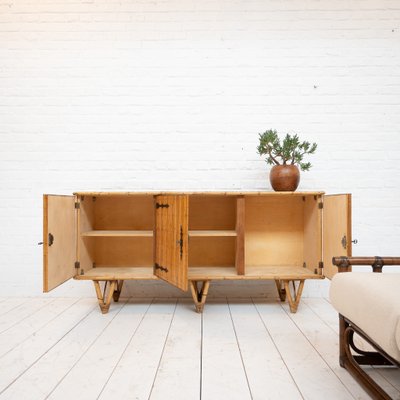 Vintage Bamboo Sideboard by Audoux Minet, 1950-RB-2040374