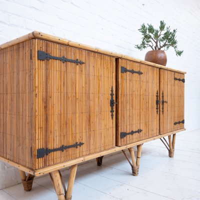 Vintage Bamboo Sideboard by Audoux Minet, 1950-RB-2040374