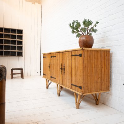 Vintage Bamboo Sideboard by Audoux Minet, 1950-RB-2040374