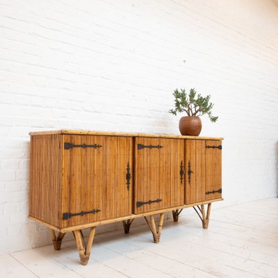 Vintage Bamboo Sideboard by Audoux Minet, 1950-RB-2040374