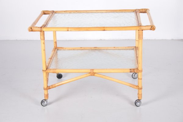 Vintage Bamboo Trolley and Serving Trolley, 1960s-EZZ-928418