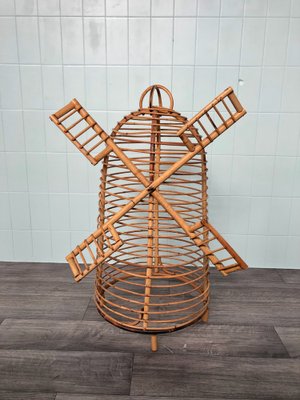 Vintage Bamboo Windmill Flower Display Stand, Italy, 1970s-FOV-1742349