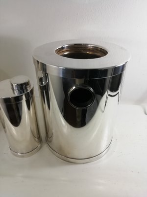 Vintage Bar Set in Silver Metal, 1960s, Set of 3-HNE-1812797