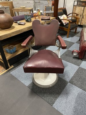 Vintage Barber Chair in Cow Leather-BZK-1336465