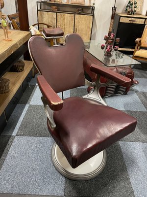 Vintage Barber Chair in Cow Leather-BZK-1336465