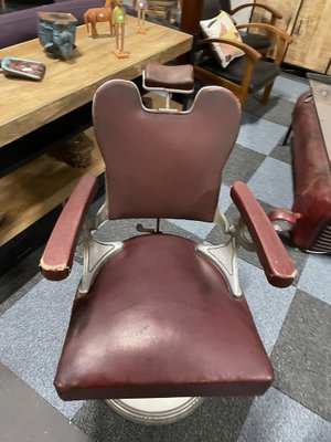 Vintage Barber Chair in Cow Leather-BZK-1336465