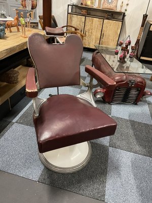 Vintage Barber Chair in Cow Leather-BZK-1336465