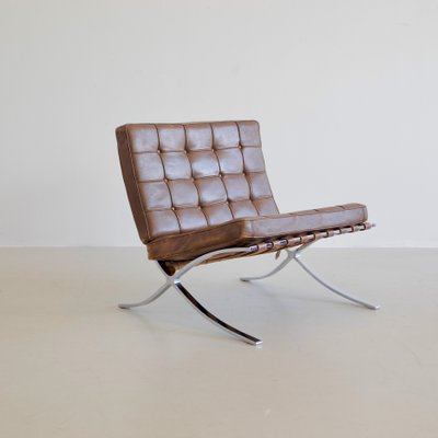 Vintage Barcelona Chair & Footstool from Knoll Inc. / Knoll International, Early 1970s, Set of 2-INL-961088