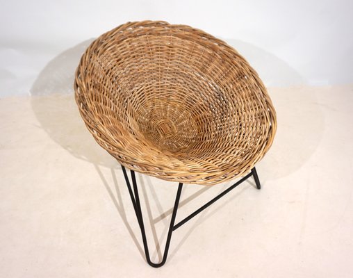 Vintage Basket Chairs in Rattan, 1960s, Set of 2-HUW-1794654