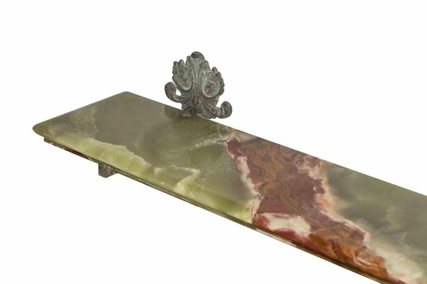 Vintage Bathroom Set in Green Marble, Italy, Early 20th Century, Set of 8-ZCI-1770046