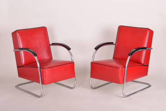 Vintage Bauhaus Armchairs from Mücke Melder, 1930s, Set of 2