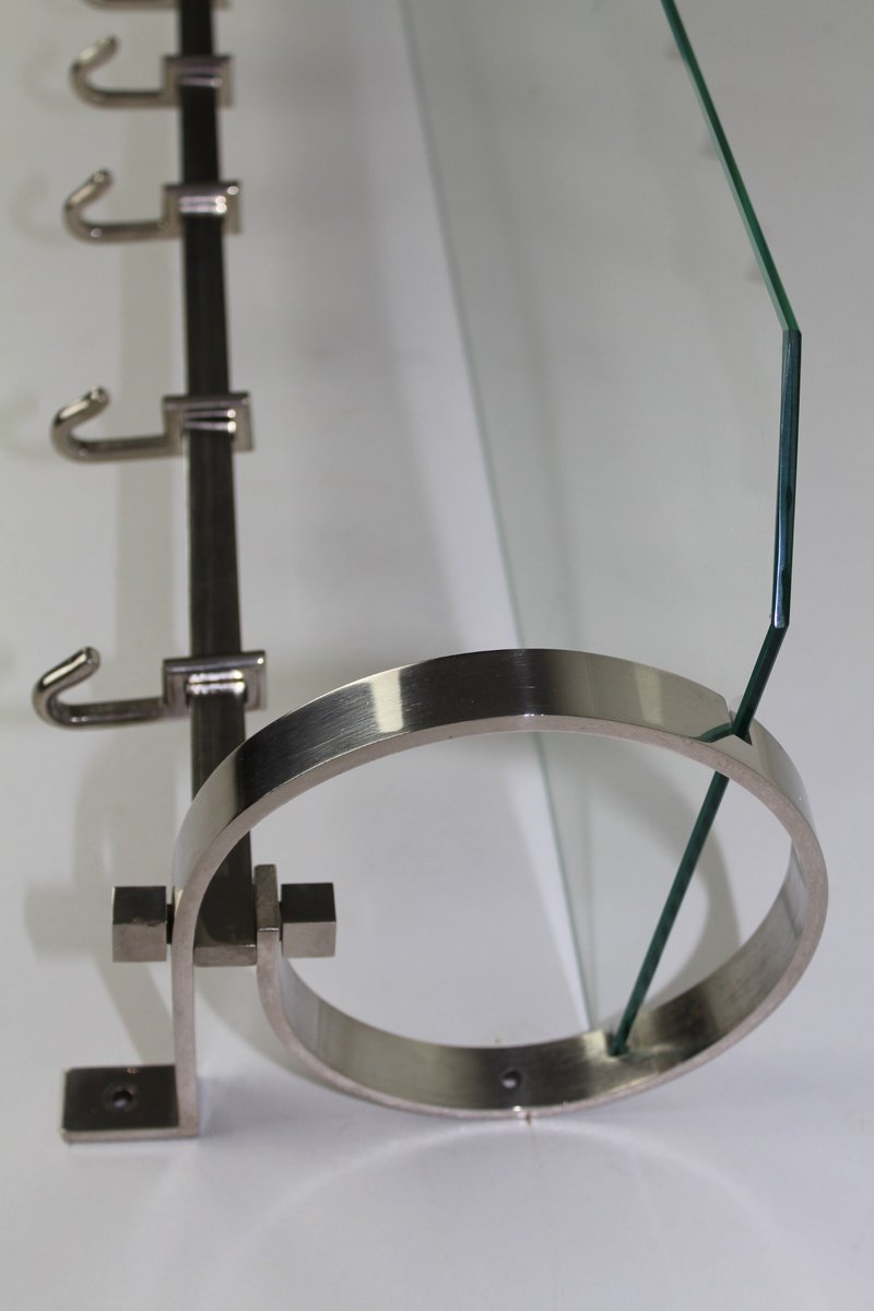 Vintage Bauhaus Chrome-Plated Brass Coat and Hat Rack, 1940s