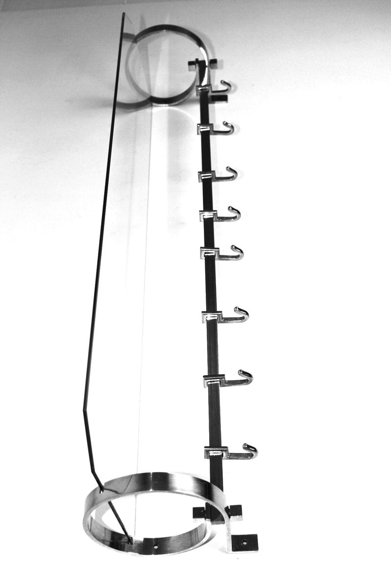 Vintage Bauhaus Chrome-Plated Brass Coat and Hat Rack, 1940s