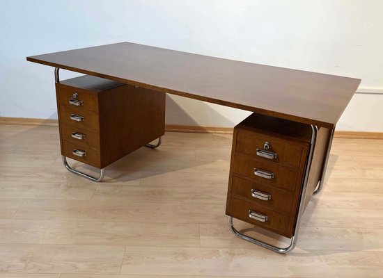 Vintage Bauhaus Oak Veneer Desk from Mücke & Melder, 1940s-NNB-1297631