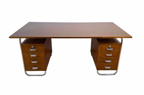 Vintage Bauhaus Oak Veneer Desk from Mücke & Melder, 1940s-NNB-1297631