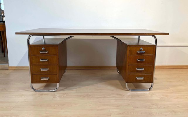 Vintage Bauhaus Oak Veneer Desk from Mücke & Melder, 1940s-NNB-1297631