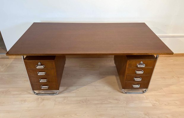 Vintage Bauhaus Oak Veneer Desk from Mücke & Melder, 1940s-NNB-1297631