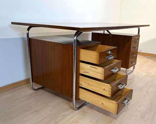 Vintage Bauhaus Oak Veneer Desk from Mücke & Melder, 1940s-NNB-1297631