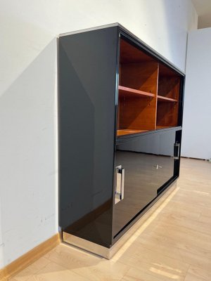 Vintage Bauhaus Office Cabinet in Black Lacquer and Mahogany, 1930-NNB-1772829