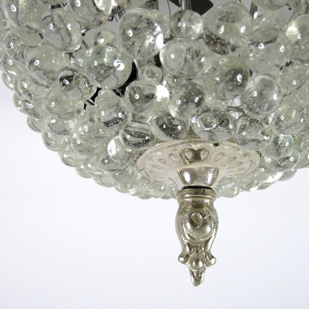 Vintage Beads Glass Ceiling Lamps, 1980s, Set of 2