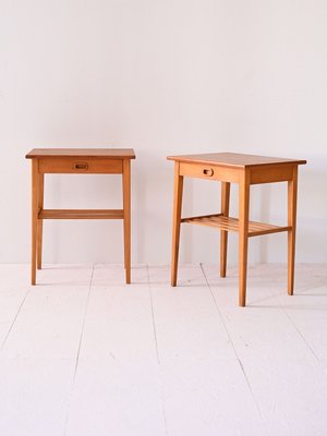 Vintage Bedside Tables with Drawer, 1960s, Set of 2-QWP-2033840