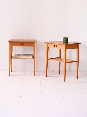 Vintage Bedside Tables with Drawer, 1960s, Set of 2-QWP-2033840