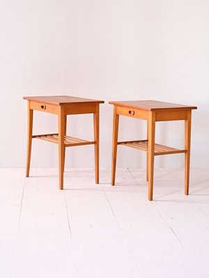 Vintage Bedside Tables with Drawer, 1960s, Set of 2-QWP-2033840