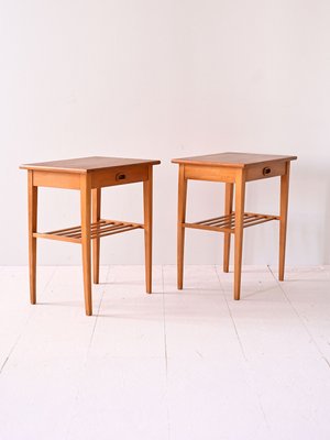 Vintage Bedside Tables with Drawer, 1960s, Set of 2-QWP-2033840