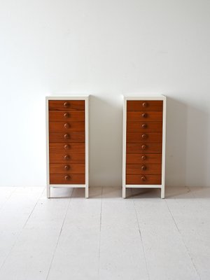 Vintage Bedside Tables with Drawers, 1960s, Set of 2-QWP-2042020